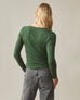 Women's Luxe Rib Square Neck Cardigan - Green Moss